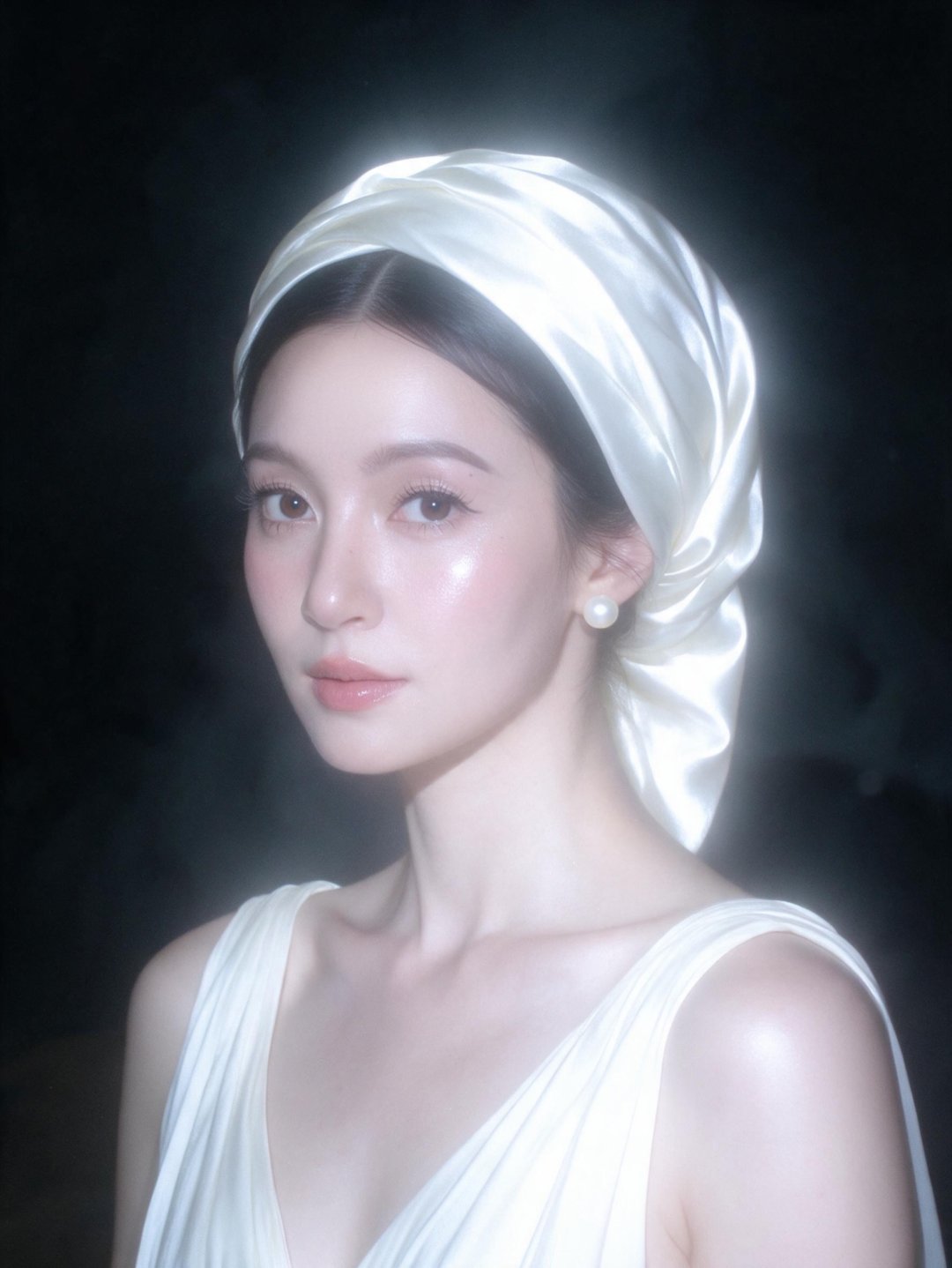 เบลล่า ราณี ผ้าโพกผมซาตินขาว ต่างหูมุก เดรสคอวีขาว "เมื่อต่อต้านไม่ได้ ก็ต้องเข้าร่วม" (รูปที่ 3)